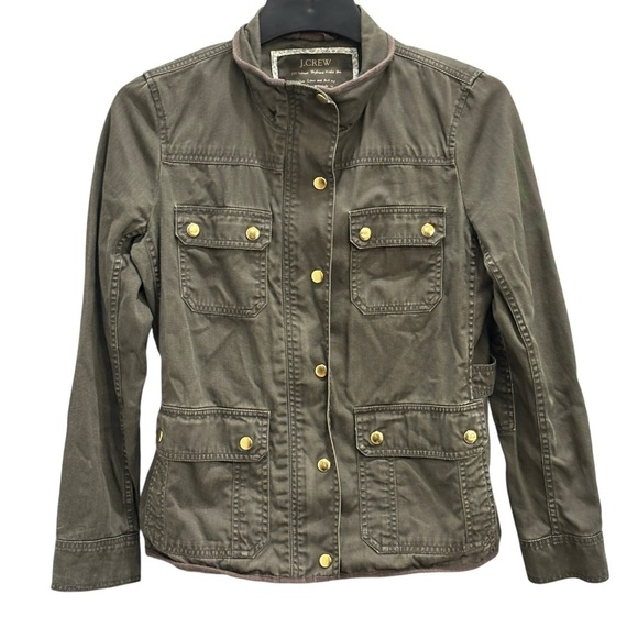 J.Crew Relaxed Boyfriend Downtown Field Military Jacket Dark Green Size Small - Picture 2 of 9